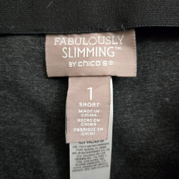 Chicos Fabulously Slimming Women 1 Short US M/8 Gray Straight Leg Stretch Pants - Picture 5 of 11